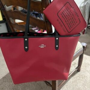 Coach Red Tote Bag